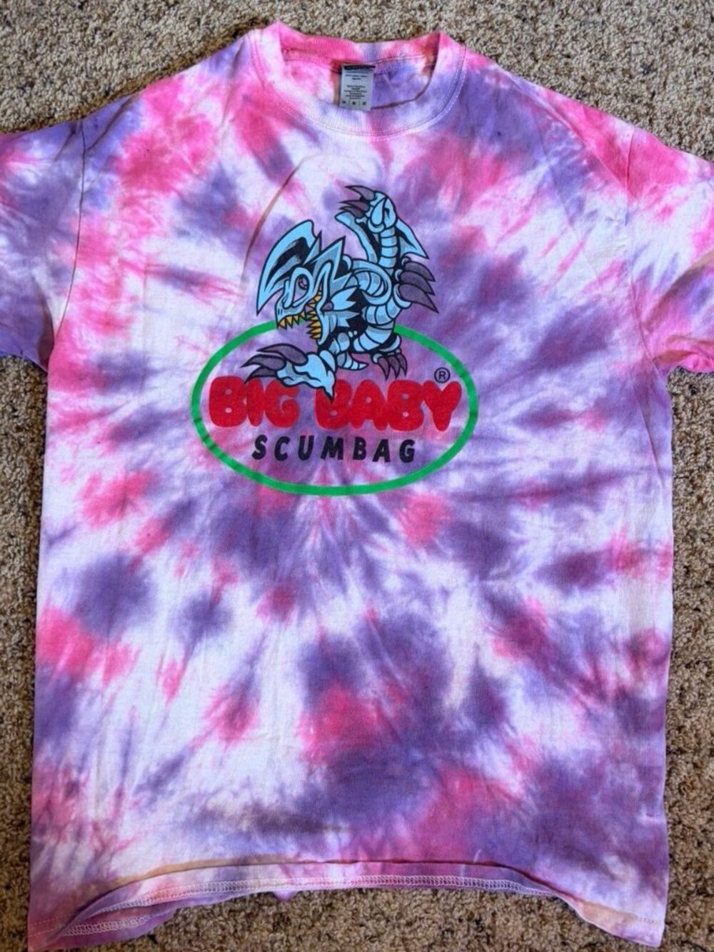 Tie Dye Big Baby Scumbag Pink and Purple Shirt